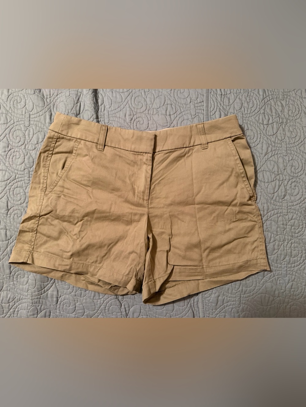 J.Crew Chino Shorts Women’s Size 6 Khaki Tan 100% Cotton Classic Casual